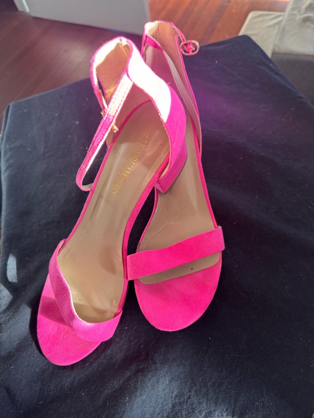 Dream Pairs Hot Pink Open-Toe Ankle Strap Heels
